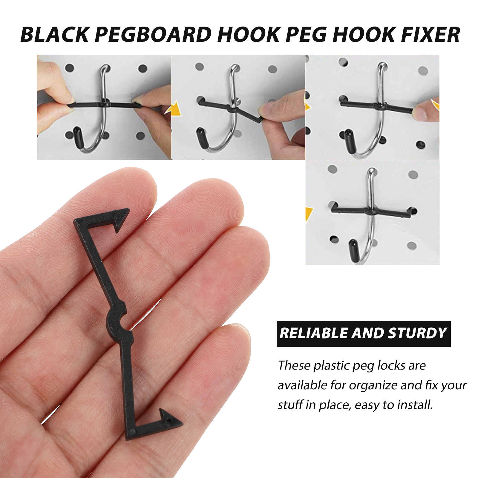 100Pcs Plastic Peg Locks Black - Workshop Tools Display recension och pris