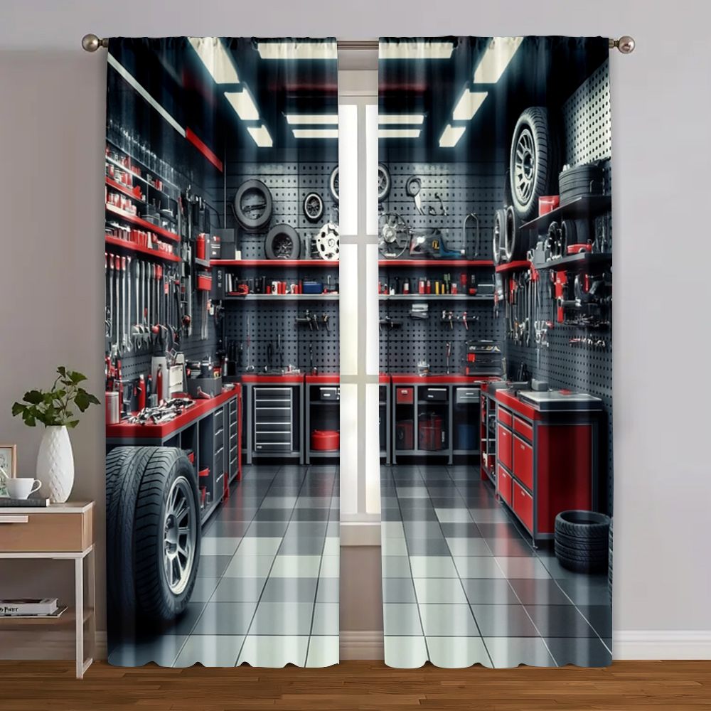 2pcs, Curtains Digital Printed - Workshop Tools Youtube recension och pris
