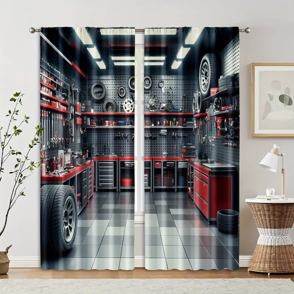 2pcs, Curtains Digital Printed - Workshop Tools Youtube recension och pris
