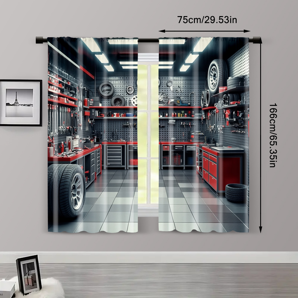 2pcs, Curtains Digital Printed - Workshop Tools Youtube recension och pris
