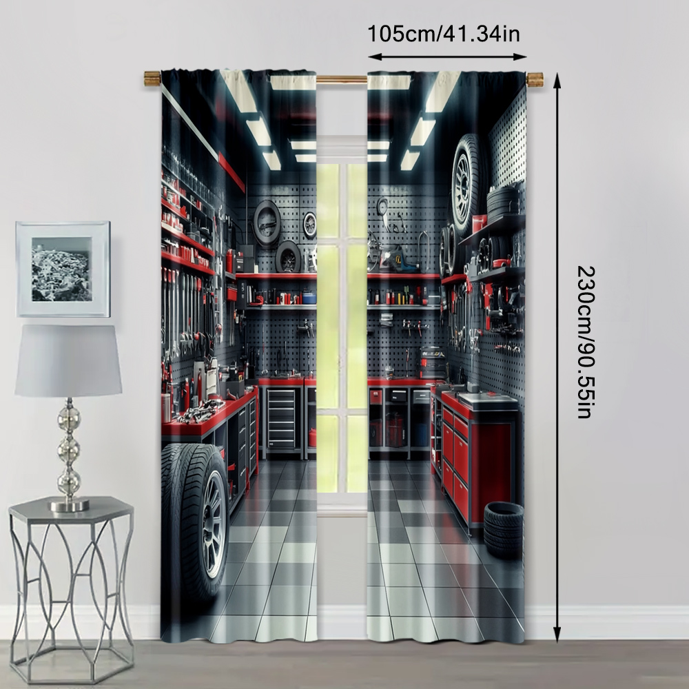 2pcs, Curtains Digital Printed - Workshop Tools Youtube recension och pris