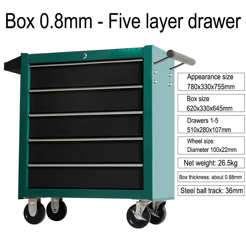 5 Drawer Storage Tool Box Trol - Workshop Tools Trolley recension och pris